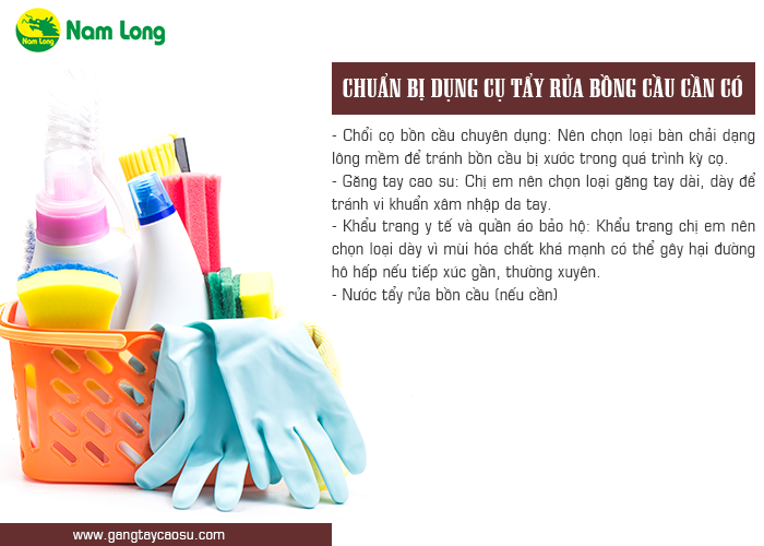 chuẩn bị dụng của tẩy bồn rửa