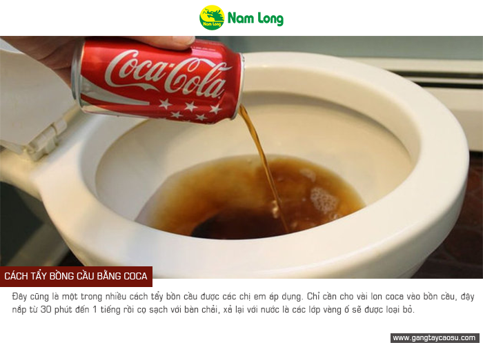 tẩy bồn cầu bằng coca