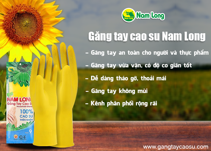 găng tay cao su nam long an toàn cho người và thực phẩm