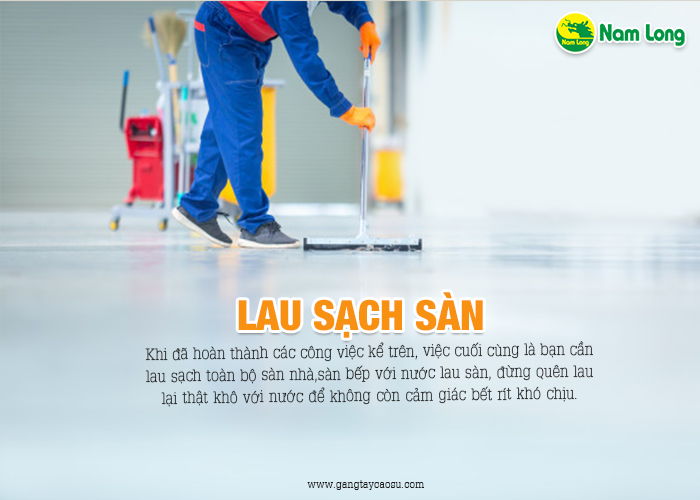 Lau sàn thật khô nước để sàn luôn sạch và khó bám bẩn