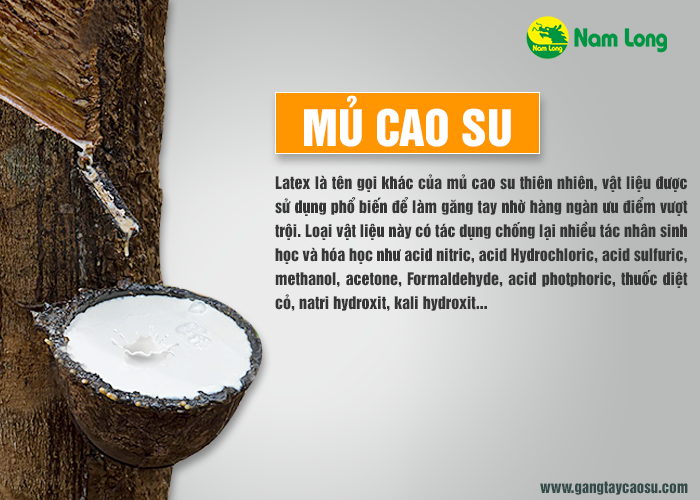 mủ cao su là vật liệu tự nhiên và chống hóa chất tốt nhất