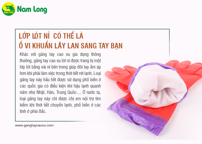 găng tay cao su lót nỉ có thể là ổ vi khuẩn lây sang tay bạn