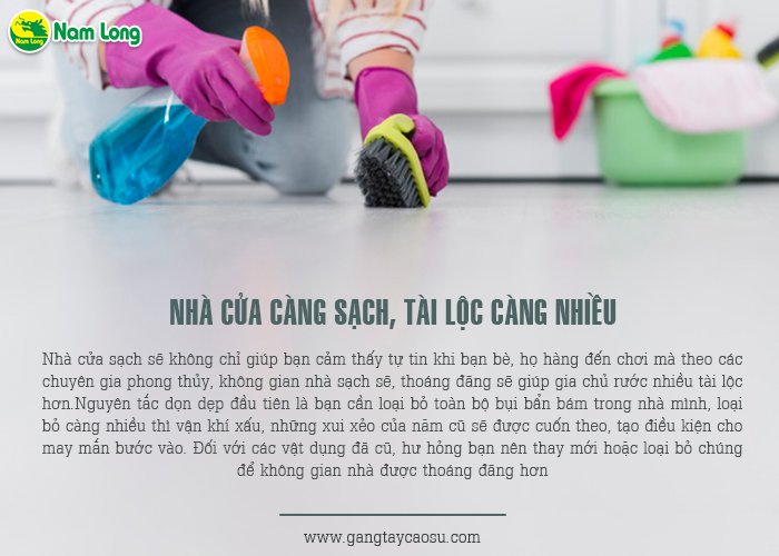 nhà càng sạch càng nhiều tài lộc