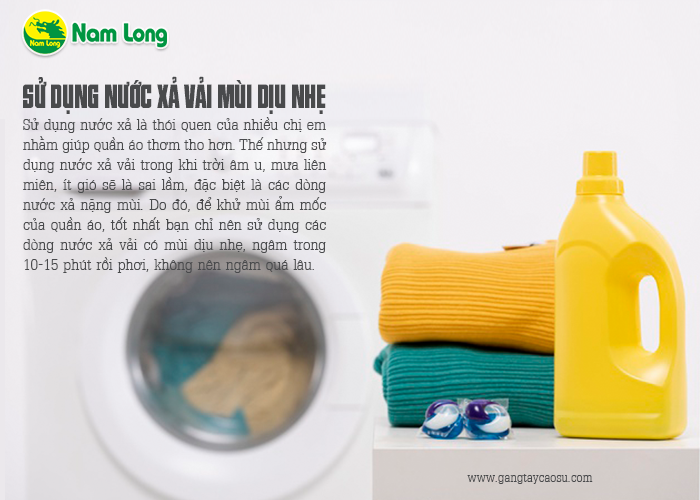 sử dụng nước xả vải có mùi dịu nhẹ