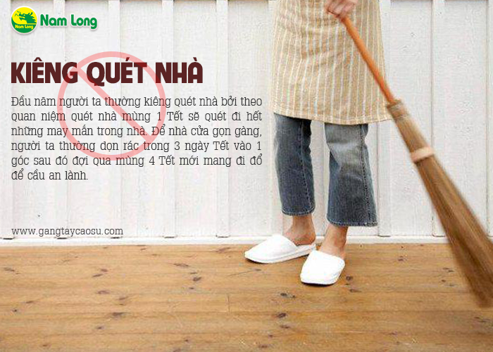 không nên quét nhà vào  ngay tết